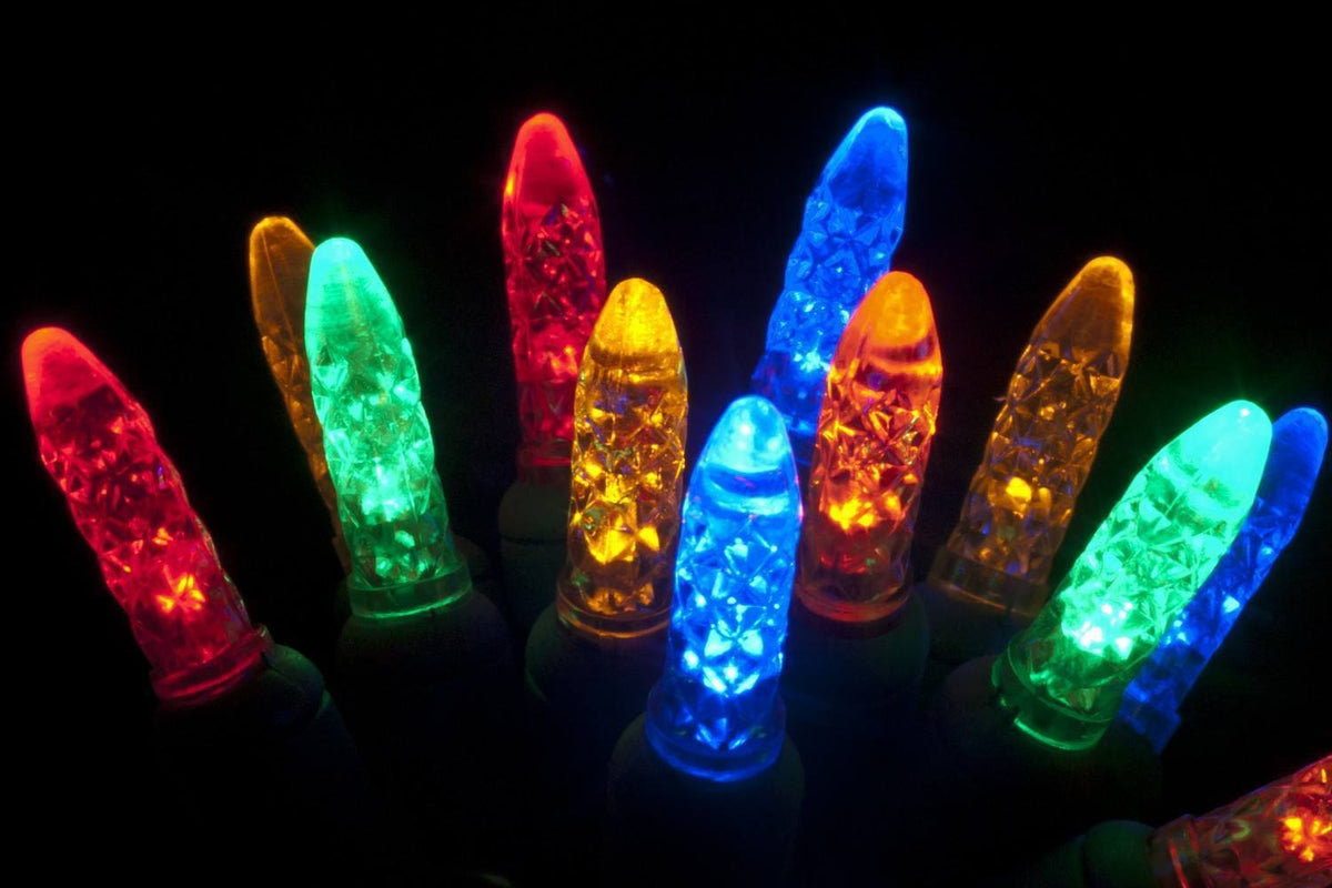 Seasonal Source 41617R-B M5 Multi Color LED Holiday Lights, 4" Spacing - Atlantic Lighting