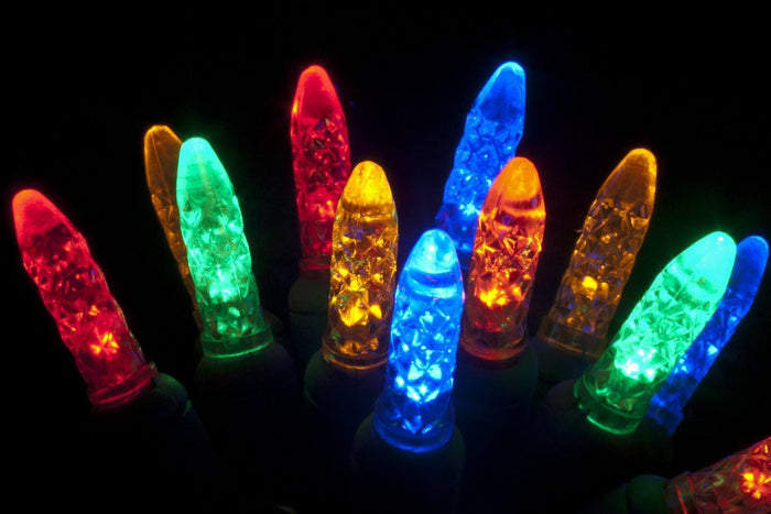 Seasonal Source 41617R-B M5 Multi Color LED Holiday Lights, 4" Spacing