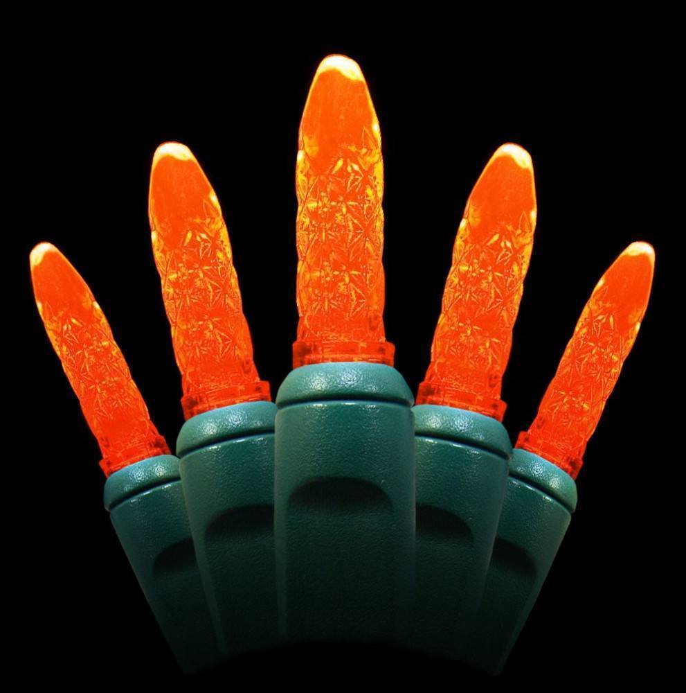 Seasonal Source 41607R-B M5 Orange LED Holiday Lights, 4" Spacing - Atlantic Lighting