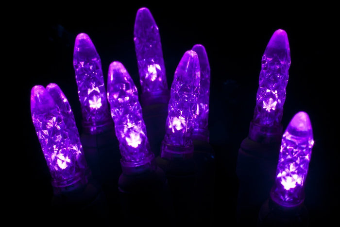 Seasonal Source 41612R-B M5 Purple LED Holiday Lights, 4" Spacing