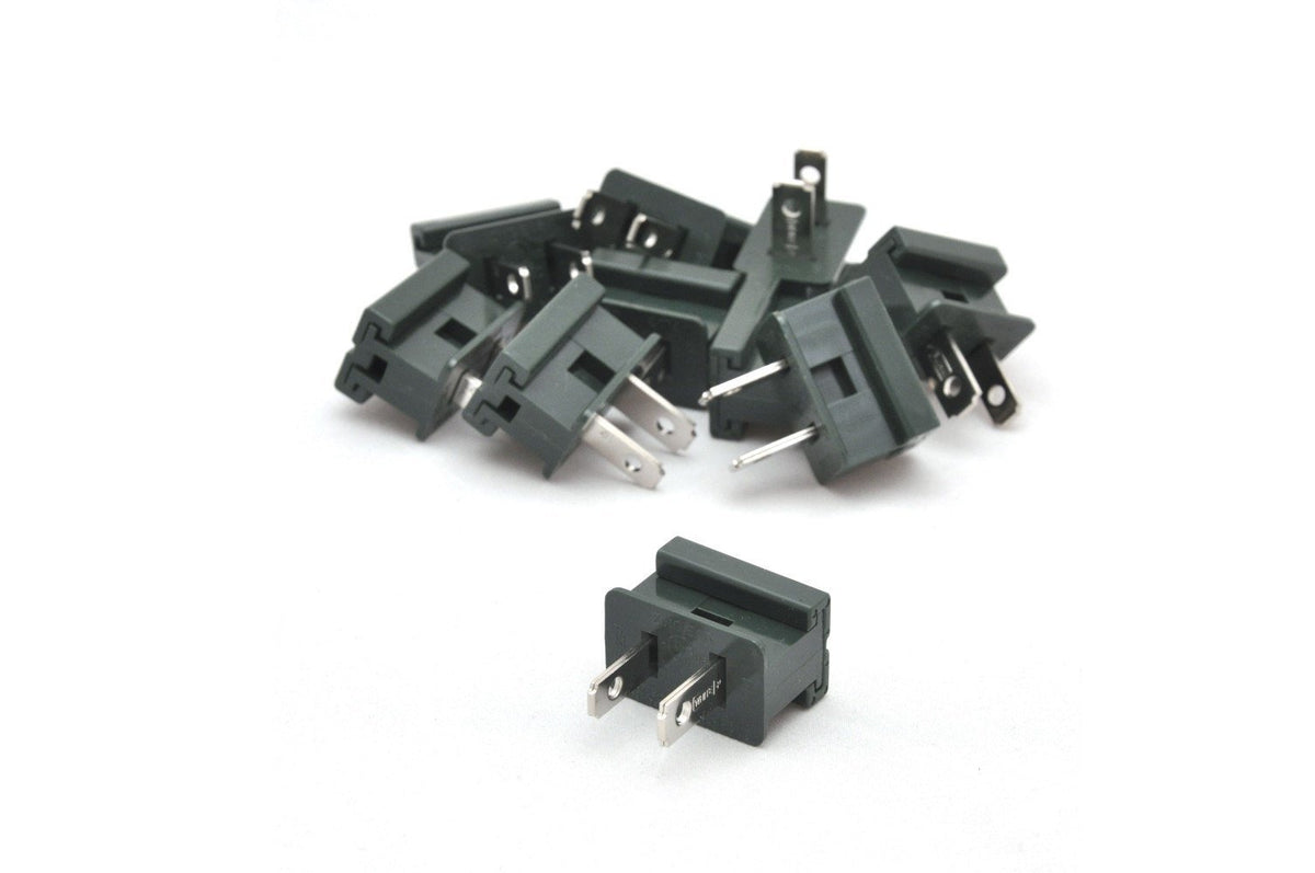 Seasonal Source MALE-400 Male Slide On Polarized Plug (10 pack) - Green - Atlantic Lighting