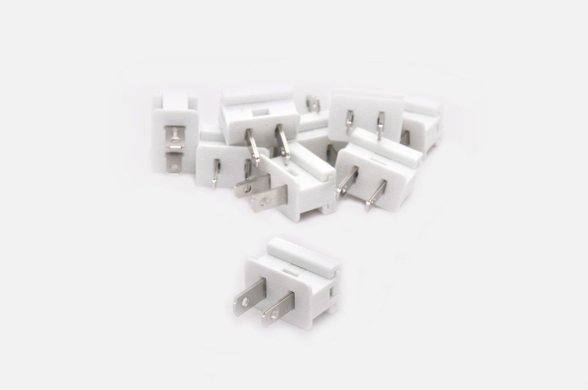 Seasonal Source MALE-500 Male Slide On Polarized Plug (10 pack) - White - Atlantic Lighting