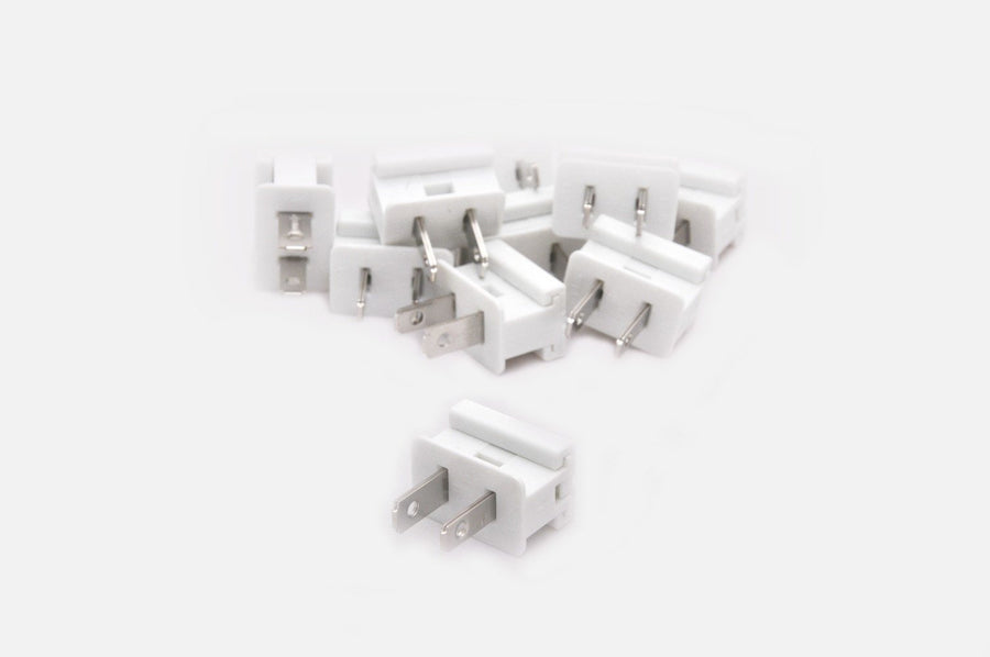 Seasonal Source MALE-500 Male Slide On Polarized Plug (10 pack) - White - Atlantic Lighting