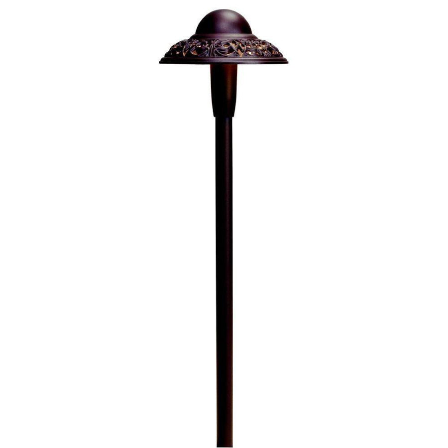 Kichler 15857AZT30R LED Pierced Dome Path Light, Architectural Bronze, Updated LED Lamp Style - Atlantic Lighting