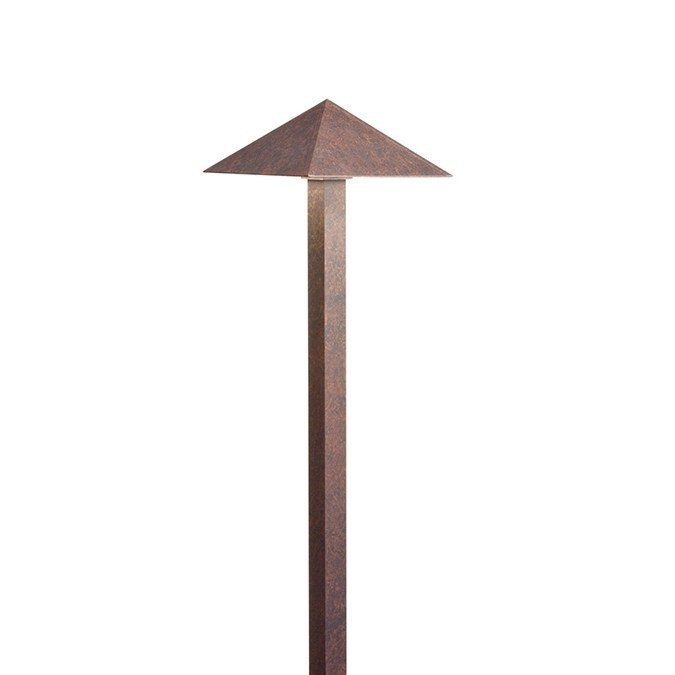 Kichler 15802TZT30R LED Pyramid Path Light, Textured Tannery Bronze, Updated LED Lamp Style - Atlantic Lighting