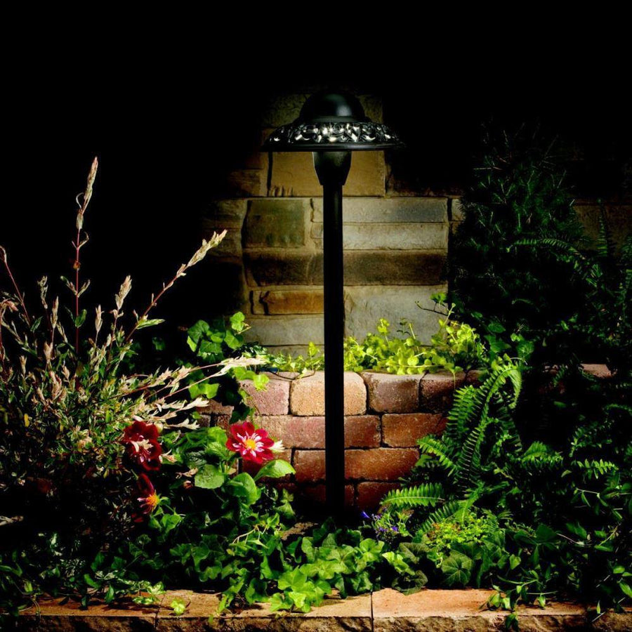 Kichler 15457AZT One Light Pierced Scroll Domed Head Path Light - Atlantic Lighting