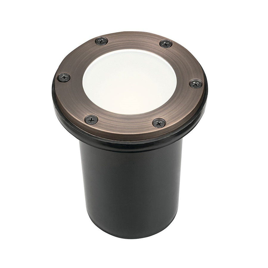 Kichler 15481CBR 12V Brass In-Ground Light with Frosted Glass CBR - Atlantic Lighting