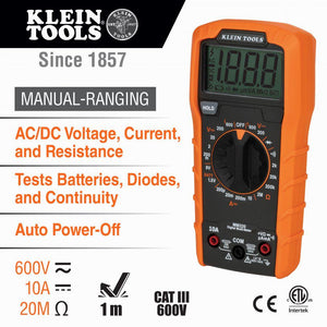 Klein Tools MM320KIT Digital Multimeter Electrical Test Kit