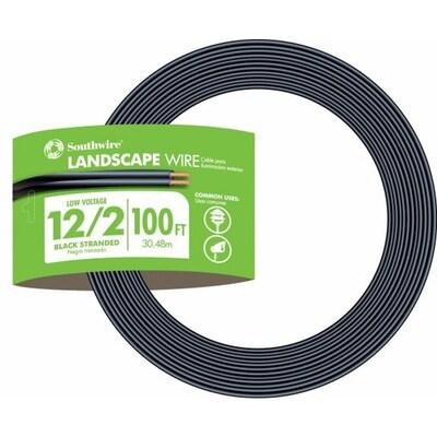 Southwire SWLW12100 55213443 100-Feet 12-Gauge 2 Conductor 12/2 Low-Voltage Underground Direct Burial Landscape Lighting Cable, Black - Atlantic Lighting